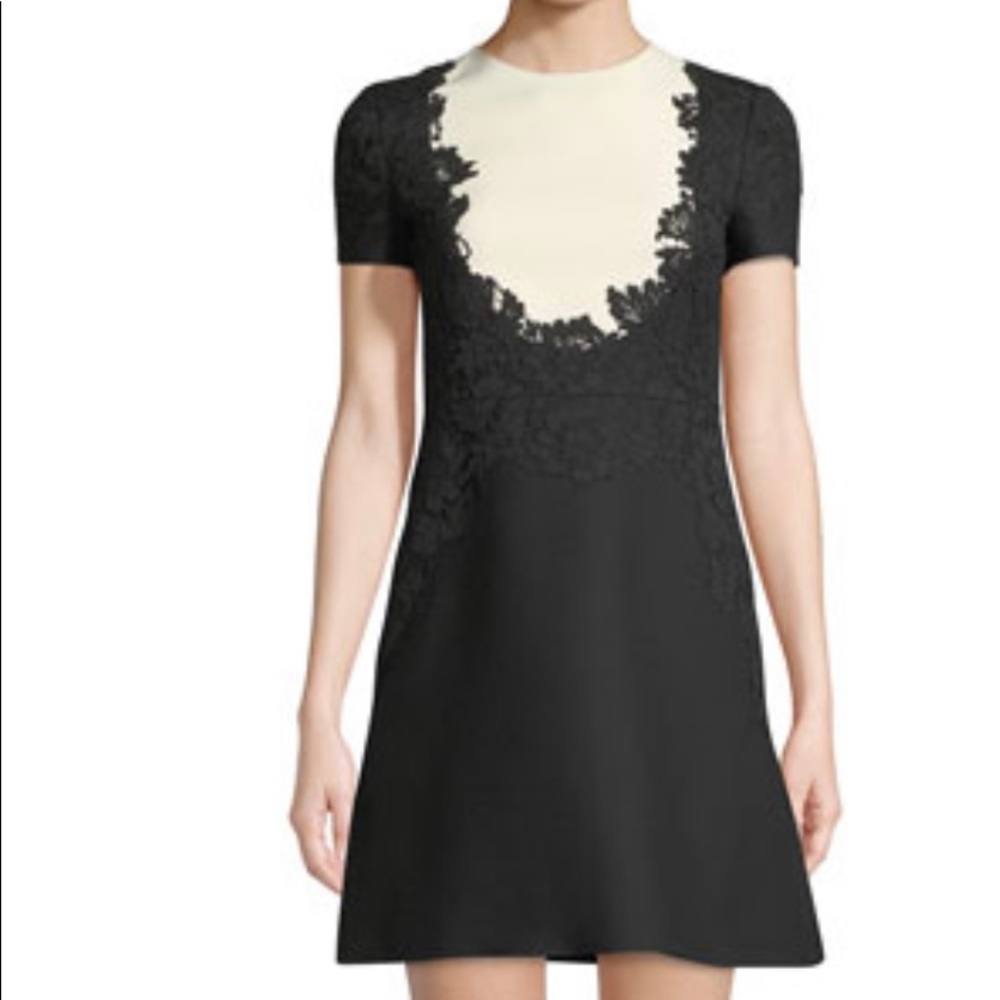 Valentino Crepe Couture Lace Dress